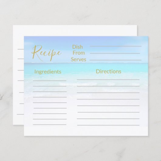 Recept Ocean Beach Zee Blauw (Voorkant / Achterkant)