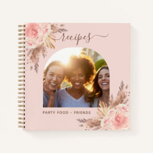 Recept pampas gras roze bloemen vrienden foto notitieboek
