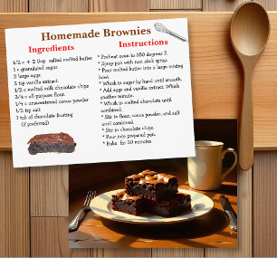 Recept Thuisgemaakte Brownies Ansichtkaart Briefkaart