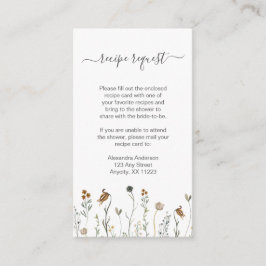 Recept verzoek voor herfst wilde bloemen informatiekaartje