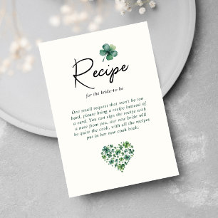 Recept voor Bride Green Shamrock Vrijgezellenfeest Informatiekaartje