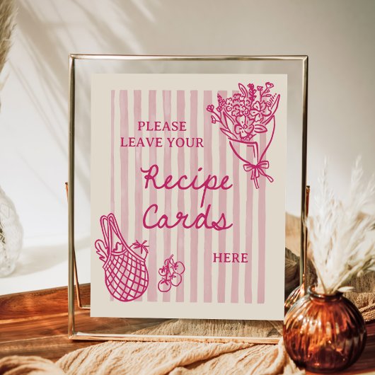 Recept voor bruidsdouche met de hand getekend van  poster