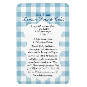 Recept voor citroen pound cake met boerderijblauw magneet