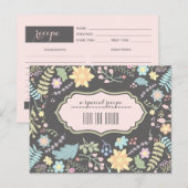Recept voor de bruid. Moderne Floral Wedding Kaart (Voorkant / Achterkant)