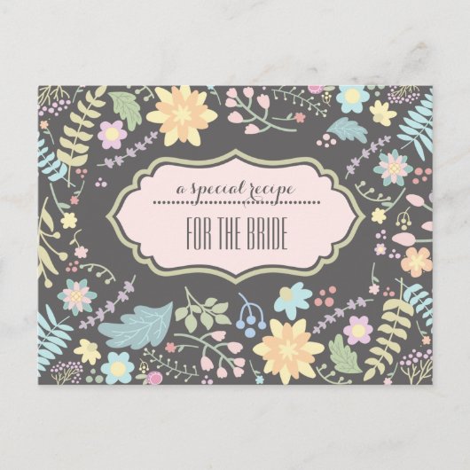 Recept voor de bruid. Moderne Floral Wedding Kaart (Voorkant)