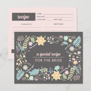 Recept voor de bruid. Moderne Floral Wedding Kaart