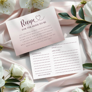 Recept voor de Bruid Moderne Rose Goud Kleur C Informatiekaartje