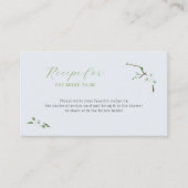 Recept voor de bruid om stoffige blauwe bloemen informatiekaartje (Voorkant)