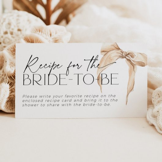 Recept voor de bruid-to-be verzoek neutrale boog informatiekaartje