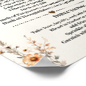 Recept voor een gelukkig huwelijk Herfstveldbloeme Poster (Hoek)