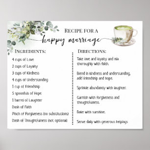 Recept voor een gelukkig huwelijk Matcha groen Poster
