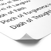 Recept voor een gelukkig huwelijk nieuwgetrouwd gr poster (Hoek)