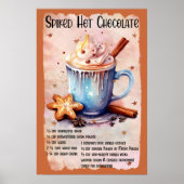 Recept voor gekruide warme chocolademelk poster (Voorkant)