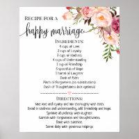 Recept voor gelukkig huwelijk huwelijkscadeau roze
