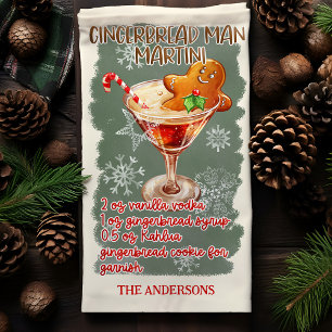 Recept voor Gingerbread Man Martini Kerstcocktail Theedoek
