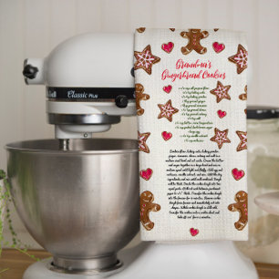 Recept voor kerstkoekjes van lieve oma met gemberk theedoek