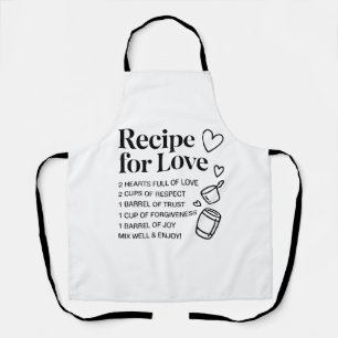 Recept voor liefdeskoken Keuken Romantische Citaat Schort