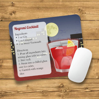 Recept voor Negroni-cocktail Muismat
