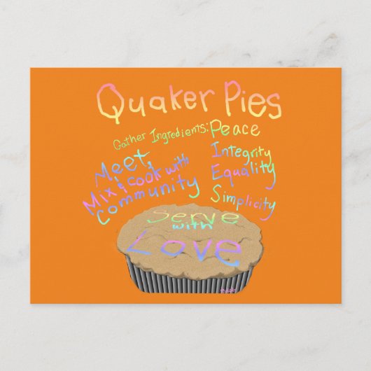 Recept voor Quaker Pies Briefkaart (Voorkant)