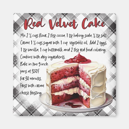 Recept voor Rode Fluwelen Cake Magneet (Voorkant)