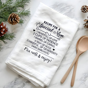 Recept voor speciale moeder Moederdag cadeau Theedoek