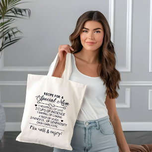 Recept voor speciale moeder Moederdag cadeau Tote Bag