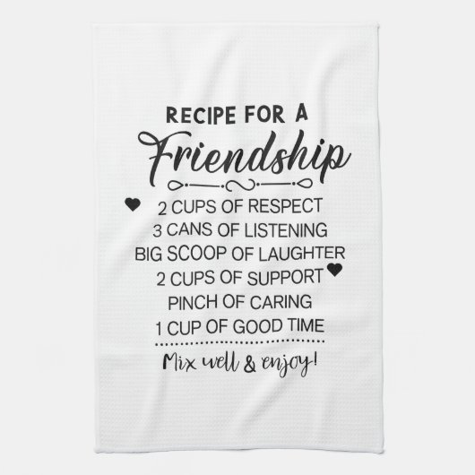 Recept voor speciale vriendschap Moederdag cadeau Theedoek (Verticaal)