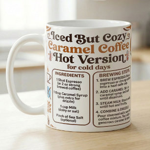 Recept voor warme karamel latte Cozy Koffiemok