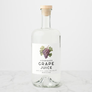 Recept voor zelfgemaakte rode druivensap likeurfles etiket