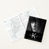Recepten aangepaste foto zwart wit monogram notitieboek (Binnen)