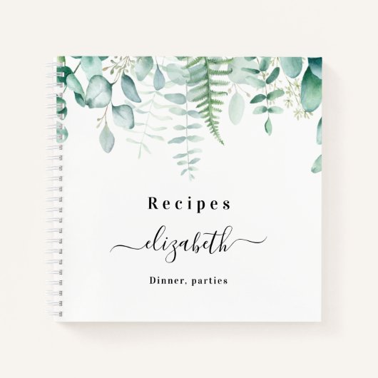 Recepten eucalyptus greenry bosnaam notitieboek (Voorkant)