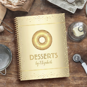 Recepten kookboek gouden glitters donut moderne ch notitieboek