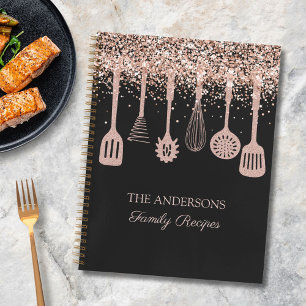 Recepten Kookboek Roze Goud Glitter Keuken Gereeds Notitieboek