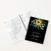 Recepten zonnebloem eucalyptus groen zwart naam notitieboek (Binnen)