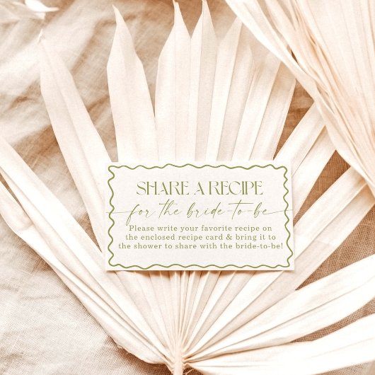 Receptenaanvraag Kaart, vers van de markt bruids Informatiekaartje