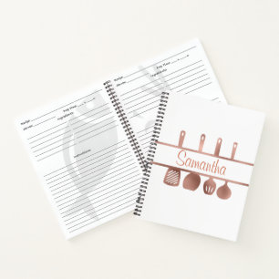 Receptenboek met rozen goudkleurige accessoires - notitieboek