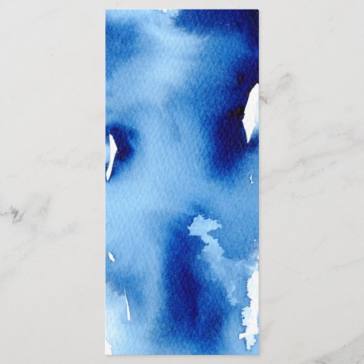 RECEPTIE BRUILOFT MENU stijlvolle marine waterverf (Voorkant)