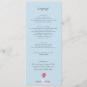 RECEPTIE DINER MENU leuke vingerafdruk hart blauw (Achterkant)