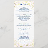 RECEPTIE DINER MENU mini gouden confetti mint (Achterkant)