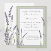 Receptie Franse Lavendel Bloemen Moderne Typografi Kaart (Voorkant / Achterkant)