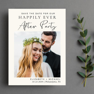 Receptie na de bruiloft Save The Date Crème Aankondigingskaart
