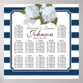 Receptie Zitkast marine White Hydrangeas Poster