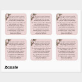 Reception Ceremony -  Pink Roses & Doves Vierkante Sticker (Vel)