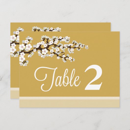 Réception Cherry Blossom Numéro de tableau Cartes (Devant / Derrière)