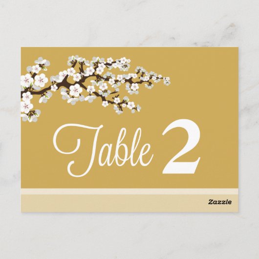 Réception Cherry Blossom Numéro de tableau Cartes (Dos)