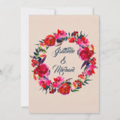 Réception d'accueil florale bohème Invitation (Dos)