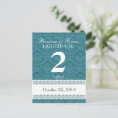 Réception de la carte de numéro de table Aqua Mari (Debout devant)