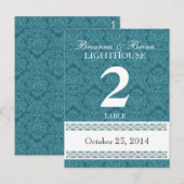 Réception de la carte de numéro de table Aqua Mari (Devant / Derrière)