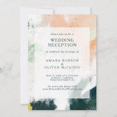 Réception de mariage Abstraite colorée Invitation (Devant)