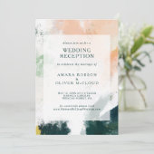 Réception de mariage Abstraite colorée Invitation (Debout devant)